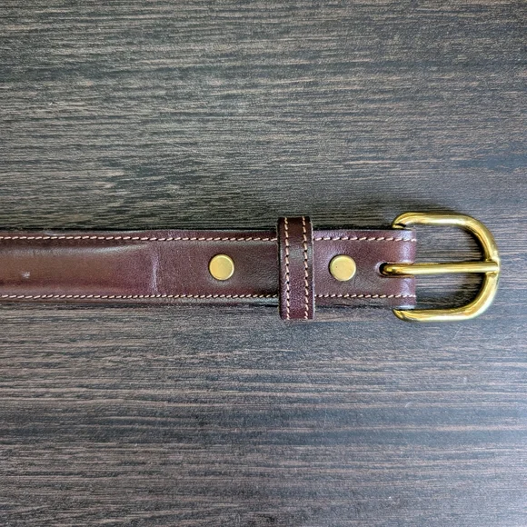 Tory English Bridle Leather Brown Equestrian English Show Belt Sz 32 - Picture 3 of 6